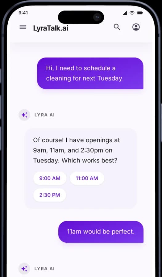LyraTalk mobile assistant UI